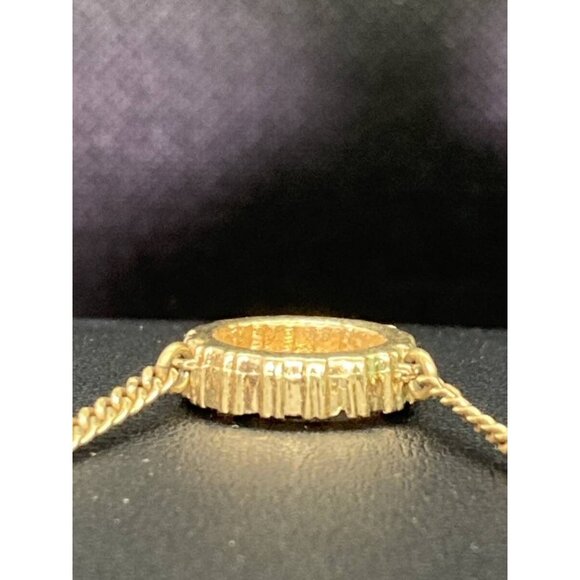 Authentic Christian Dior Vintage Rhinestone Crystal Round Necklace Gold Plated - Picture 9 of 10